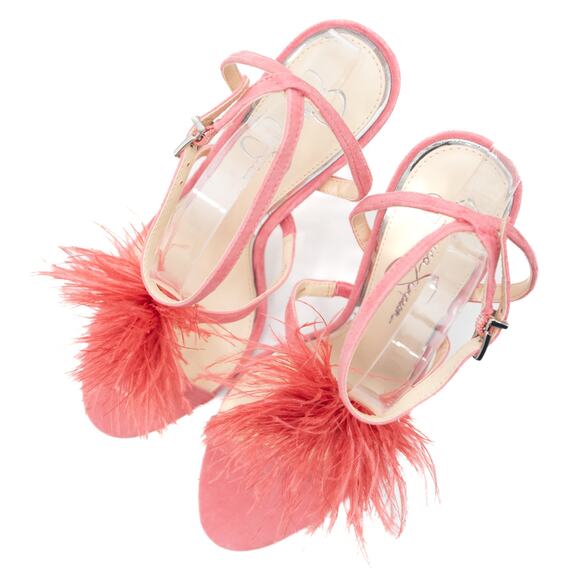 Jessica Simpson Pink Suede Jenevya Sandals Heels Size 10 - Picture 3 of 10